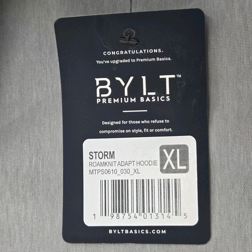 NEW BYLT Roam Knit Adapt Pullover Hoodie Sweatshirt Mens XL Gray Activewear NWT - Picture 7 of 10